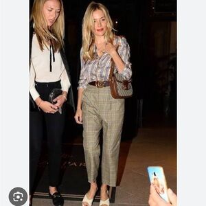 Authentic Gucci Heritage Giraffe Blouse Sz 38 ASO Sienna Miller